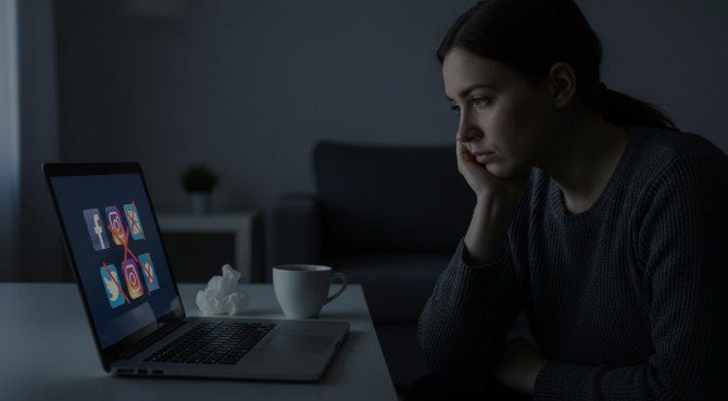 is deleting social media a sign of depression