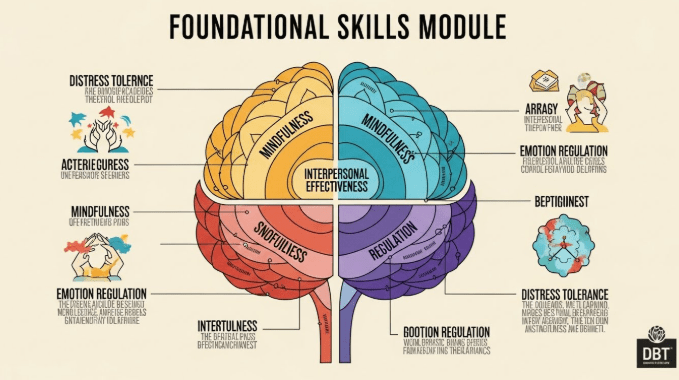 What is the Foundational Skills Module in DBT