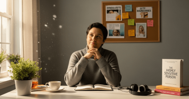Highly sensitive person using coping strategies