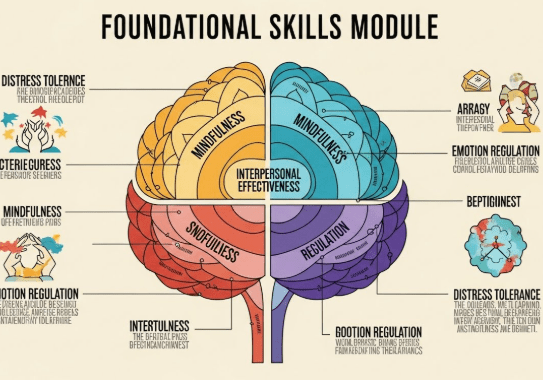 What is the Foundational Skills Module in DBT